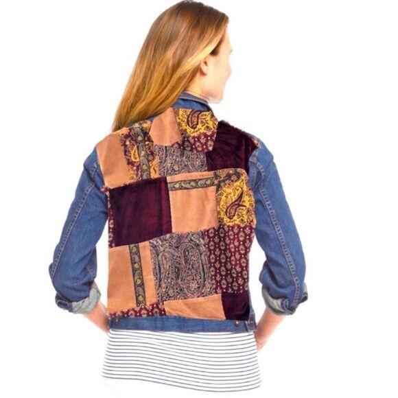 J. Jill Jackets & Blazers - J. Jill Denim Out of the Blue Patchwork Jean Jacket See Measurements
